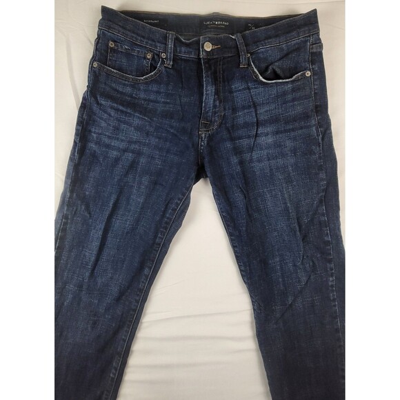 Lucky Brand Jeans Mens 32x32 Blue Dark Wash 221 Original Straight Stretch Denim - Picture 2 of 11